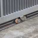 Goaste 2 Pack 4" Solid Slide V Groove Wheels, Heavy Duty Sliding Gate Casters, 1-3/4" Width Rolling Gate Wheels with Screw & Double Bearings for Industrial Machines Rail, Load Capacity 1000 Lbs