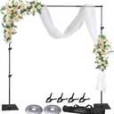 HYJ-INC Pipe and Drape Photography Backdrop Stand Kit Adjustable Photo Background Stand 10ft x 8.5ft with Metal Base for Parties Weddings Birthday Party Events Photo Booth With 4 Clamps,Carrying Bag.