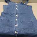 luvamia Denim Dresses for Women Sleeveless Stretchy Jean Summer Casual Western Short Button Down Dress with Patch Pocket L/XL