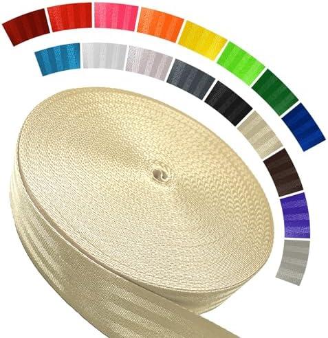 WEBSUKA Polyester Webbing Strap 16+Colors – 1"&1.5"&1.9" – 16.5 Yards Heavy Duty Webbing Roll, Flat Webbing Strap for Indoor & Outdoor Gear, Climbing, DIY Crafting, Repairing