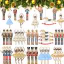 Gerrii 40 Pieces Wooden Christmas Ornaments Hanging Decor Christmas Wooden Flat Ornament for Xmas Tree Decor(Vintage Nutcracker Princess Ballet Mouse King Soldier)