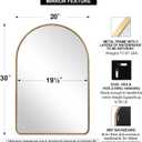 ANDY STAR Brass Mirror, 20x30 Gold Arched Mirror, Brass Bathroom Mirrors for Wall in SUS304-Anti-Rust, Seamless Tube Metal Frame, Wall-Mounted Vertical 1 Deep