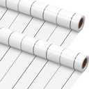 Kolldenn 2 Rolls Black Dashed Lined Fabric Bulletin Board Paper Roll 4x12ft
