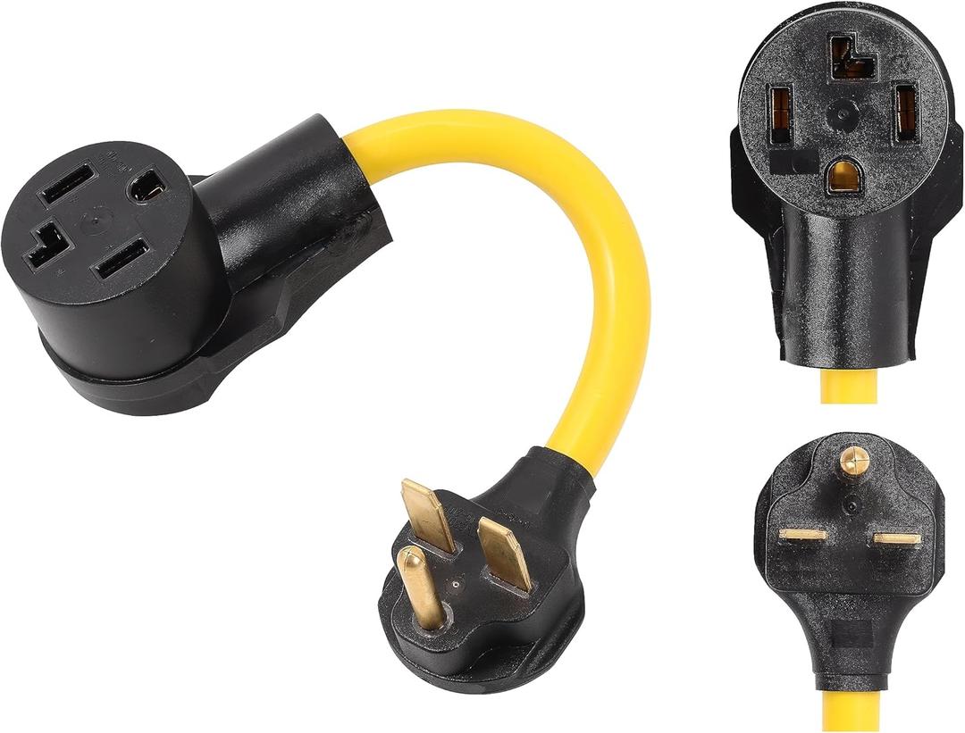 ONETAK NEMA 6-30P to 14-30R 240V 30 Amp 3 Prong Male Plug to 4 Prong Female Receptacle Generator Welder Dryer EV Charger Power Cord Adapter Connector