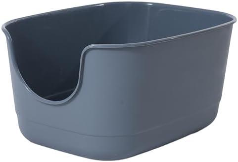 SpaceTime Extra Large Litter Box with High Sides,24.2" Lx16.3 Wx12.9 H XL Multi Cat Litter Pan for Kitty,Cat Boxes for Indoor Cats,Jumbo Litter Boxes for Big Cats,Anti-Splashing,Easy to Clean (Grey)