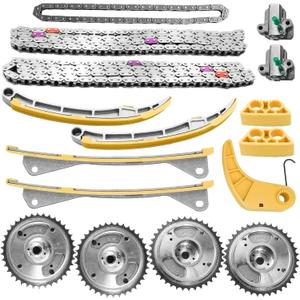 16PCS Timing Chain Kit with VVT Gears & Tensioner for 2012-2022 Hyundai Azera Santa Fe Palisade Genesis G70 G80 G90, for Kia Sedona Sorento Cadenza K900 3.3L 3.8L