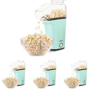 Dash Fresh Pop Popcorn Maker - Oil-Free,Air Popcorn Popper - With Measuring Cup & Recipe Guide - Perfect for Movie Nights - 16 Cups,Aqua,(Pack of 4)
