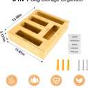 Bag Storage Organizer Compatible with Ziploc Gallon, Quart, Sandwich & Snack Sized Slider Bags,Bamboo Organizer For Drawer(13.7"L*11.8H"*3.1W")