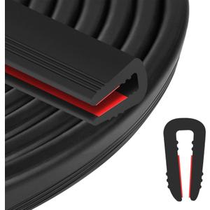 ToLanbbt Rubber Edge Trim U Channel - 1/4" Self Adhesive Sheet Metal Edge Guard Protector, EPDM Seal Strip for Car Doors, Steel Plates, Glass, Hatches, Table Corners, Fit 1/4"(6.4mm), 10Ft, Black