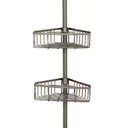4 Tier Tension Pole Shower Caddy In Satin Nickel Adjustable Height & Shelves