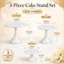 3-Pack White Metal Cake Stand Set, 8/10/12 Inch Tiered Display Stand with Pedestal Base for Wedding, Birthday, Baby Shower, Party Dessert Table