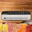 Vacuum Sealer Machine for Food Storage, Built-in Cutter, Dry & Moist Modes, Includes Vacuum Hose for Jars, Compact and Portable Design