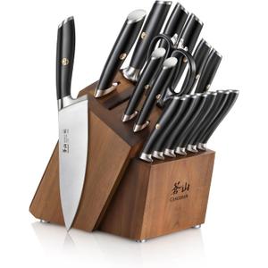 Cangshan L Series 17-Piece German Steel Forged Knife Set, 1026795 (Black)