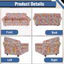 Stretch Sofa Slipcover Set for 3 Cushion Couch Sofa  Floral Print Couch Cover, Pet and Child-Friendly Furniture Sofa Covers,with Elastic Bottom (Orange+love Print)