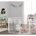 Regalo 194-Inch Super Wide Adjustable Baby Gate and Play Yard, 2-In-1, Bonus Kit, 4 Count (Pack of 1) (White)