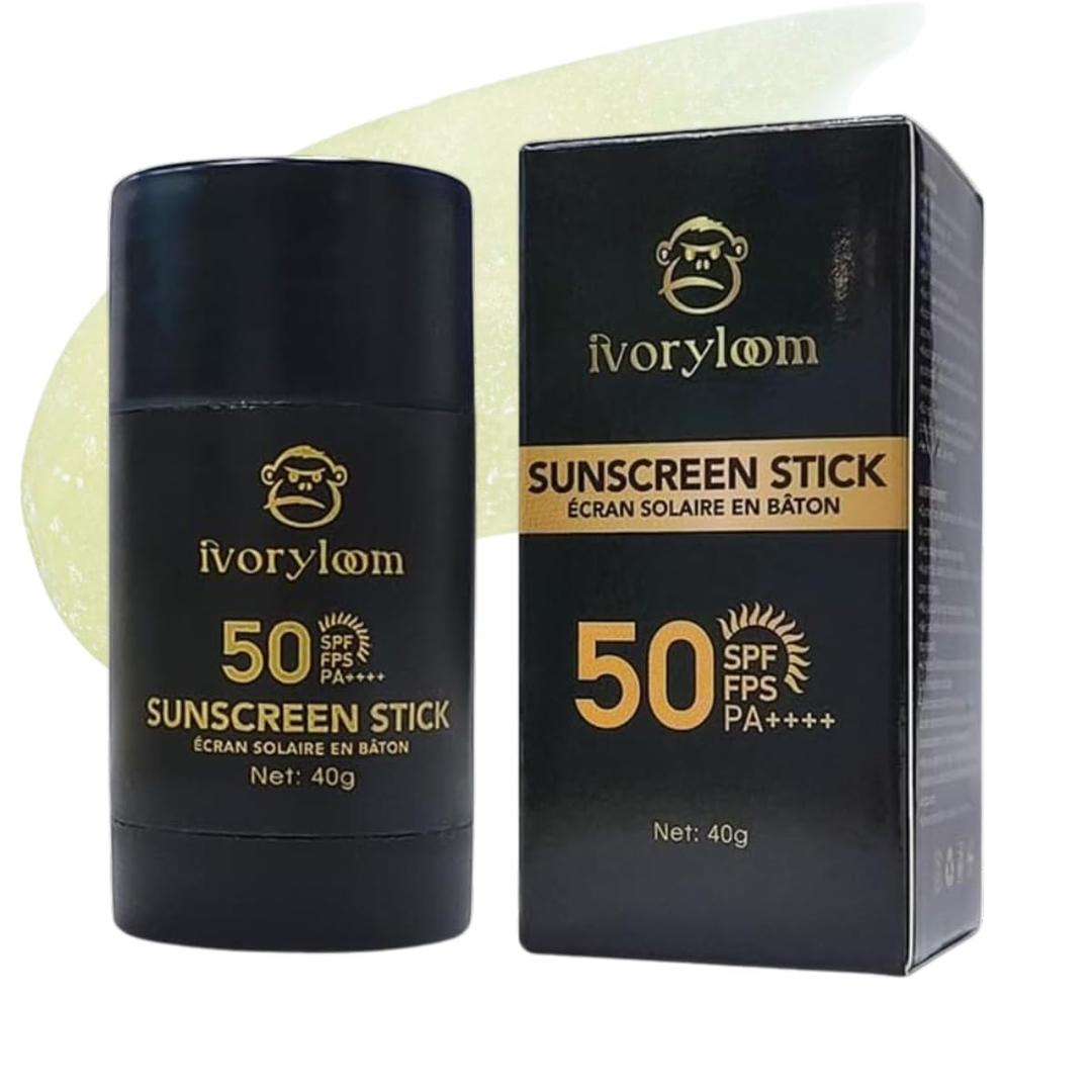 2 x Ivoryloom Sunscreen Stick SPF 50 | Broad Spectrum UVA/UVB Protection | Zinc Oxide | Camellia, Wormwood, Beeswax, Vitamins A, C & E | Perfect For DRY SKIN | Organic | Water Resistant |1.41 OZ
