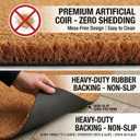 2 Pcs Blank Door Mats, 32x20 Inch Artificial Coir Door Mats for Crafting Painting, Plain Welcome Mat with Non-Slip Rubber Backing for Indoor Outdoor Front Porch Entryway (2 Pcs)