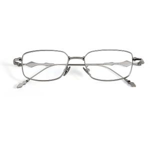 IGnaef Fashion Square Blue Light Blocking Glasses for Women Trendy Rectangle Metal Frame Eyeglasses BL1304 (C02 Gun)