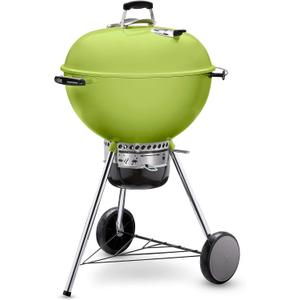 Weber Master-Touch Charcoal Grill, 22-Inch, Spring Green – Premium Outdoor BBQ Grill with Tuck-Away Lid Holder & One‑Touch™ Cleaning System, Porcelain‑Enameled Kettle