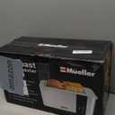 Mueller UltraToast Full Stainless Steel Toaster 4 Slice, Long Extra-Wide Slots for Bagels and Waffles, 6 Browning Levels, LED Display, Cancel/Defrost/Reheat Functions & Removable Tray, Kitchen Gadgets