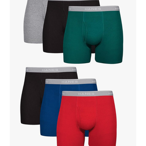 Hanes mens Underwear Boxer Briefs Pack, Cool & Breathable Cotton Moisture-wicking Underwear for Men, No Ride Up, Medium