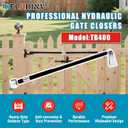 New TB400 Hydraulic Gate Closer for Gates 95-195 lbs, Outdoor Heavy Duty Gate Closer for Gates 44 to 72 Inches, Suitable for Farms, Ranches, Fences, Warehouses, Stadiums, Courtyards, Painted/Black
