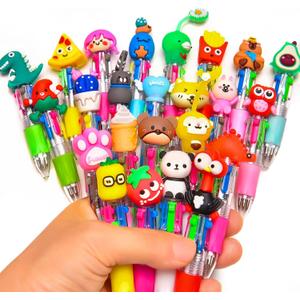 24Pcs Mini Multicolor Pens in One 4-in-1, Cute Pens Bulk for Party Favors and Birthdays, Delightful Ballpoint Pen Back To School Gifts Classroom Student Prizes