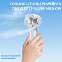 Portable Fan with Ice Cooling -Mini Handheld USB Rechargeable 3-Speed Fan Transparent Lightweight Personal Fan for Travel Desk Home and Office for Women and Men