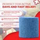 Ever Ready First Aid Self Adherent Cohesive Bandages 3" x 5 Yards - 12 Count, Rainbow Colors