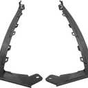 Front Lower Bumper Trim Set Driver and Passenger Side Black for Honda Accord Sedan 2018-2020 with Fog Lamp Model