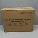 Heated Cat House for Outside, Insulated Weatherproof Heated Outdoor Cat House with Waterproof Eaves & Escape Door, Elevated Outdoor Cat Shelter for Feral Stray Cat (Black Camo, 16.5"x13"x16.9")