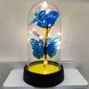 Rose Flower for Mother's Day Ideas, Mothers Day Flowers Gifts for Mom Wife from Daughter Son Husband, Forever Galaxy Rosas Eternas,Light Up Flower In Glass Dome, birthday Butterfly Gifts for women