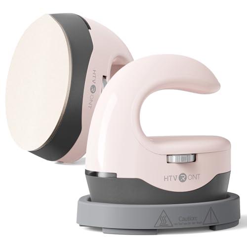 HTVRONT Heat Press H1 Mini Heat Press Machine, Small Heat Press Portable Iron Press Machine for T Shirts, Hats, Heating Transfer Projects (H1 Pink)