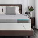 Extra Firm Mattress Topper 3 Inch Queen Size, Firm Memory Foam Bed Topper for Pain Relief, Cooling Gel Mattress Pad High-Density Mattress Topper with Removable Cover, No Smell, CertiPUR-US Certified (Gray-3 Inch-flat Gel)