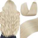 Elailite K Tip Hair Extensions Human Hair Real Remy Hair Platinum Blonde 22 Inch U Tip Ktip Utip Keratin Bond Hot Fusion Pre Bonded Hair Extensions for Women 50G 50Strands