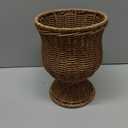Handwoven Boho Wicker Planter Basket, Woven Decorative Storage Basket and Planter for Porch Patio Backyard Home Garden (Brown)