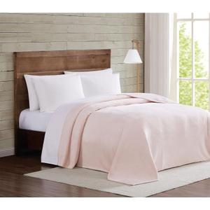 TRULY SOFT Velvet Plush Blush Polyester 1-Piece Twin XL Blanket, Solid Themed, for Men and Women, Oeko-TEX Certified Confidence