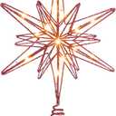 Large Christmas Star Tree Topper with 20 LED Lights 12.5 Inch Star Tree Topper Glitter Sparkle Xmas Treetop Ornament for Home Holiday Party Decorations(Red)