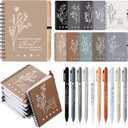 20 Pcs Christian Gift Bible Study Notebook with Notes Christian Pen Aesthetic Religious Journal Church Prayer Notepad Jesus Easter for Clergy Pastor Sunday School Employee (Boho Color)