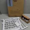 Metal Short Dog Gate, 13 Tall Puppy Small Pet Gate to Step Over, 17"- 44" Pressure Mount Indoor Outdoor Dog Gates with 4 Extension Kits, Small Puppy Gate for Doorways & Stairs