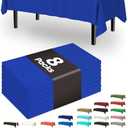 Pureegg Plastic Table Cloth Disposable 8 Pack, 54 x 108 Inch Table Cloths, Graduation Decorations Class of 2026, Graduation Party Tablecloths, Rectangle, Plastic Cover, Leakproof & Sturdy, Blue