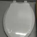 Elongated Toilet Seat Cover, PP Quick Release Flat Lid Toilet Seat, White Soft Close Design for Easy Cleaning &Comfortable Use