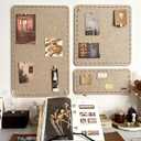 Cork Boards for Walls - 32"x24"Felt Bulletin Board 3pcs Modular Vision Board, Self-Adhesive Pin Board for Wall Decor, Memo Board for Office & Home - Sandstone