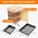 2 Pack Pull Out Cabinet Organizer Expandable Width(12"-18") and Depth(14"-24") No Drill Need Slide Out Drawers With 3 Rails, Heavy Duty Roll Out Shelf Storage for Kitchen, Bathroom Organization Black