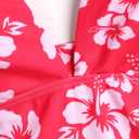 ZAFUL Women's Spaghetti Strap Tankini Swimsuits V Neck Tummy Control Tie Side Thong Bikini Swimsuits 2 Piece Bathing Suits (Pink, S)