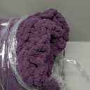 Carriediosa Chunky Knit Throw Blanket 60" X 80" Twin, 100% Hand Made Large Chenille Loop Yarn Soft Fluffy Throws for Couch Sofa Bed, Big Crochet Cozy Heavy Thick Cable Woven Blanket, Dark Purple