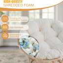 Idee-home Papasan Chair Cushion, Circle Papasan Chair Cushion(Cushion Only) with Thick Corduroy Cover, 48 x 48 Inch Cushion for Egg Chair, Beige