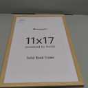 upsimples 11x17 Picture Frame, Natural Solid Wood Picture Frames, Display 9x15 with Mat or 11 x 17 Without, Vertical or Horizontal Wall Hanging, 1 Pack, Natural