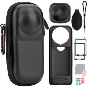 Insta360 X5 Kit Protective Accessories With Insta 360 X5 Bag, Camera Silicone Protective Case And Lens Silicone Protective Case, 2 Pcs Screen Protector, Scratch Resistant Portable For Outdoor Travel