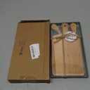 1 Set Bridal Baby Shower Cheese Prizes Wooden Square Board Gift Set Knives Forks Thank You Tags with Box for Guests for Valentines Bridal Baby Shower Housewarming (Cherry Wood)